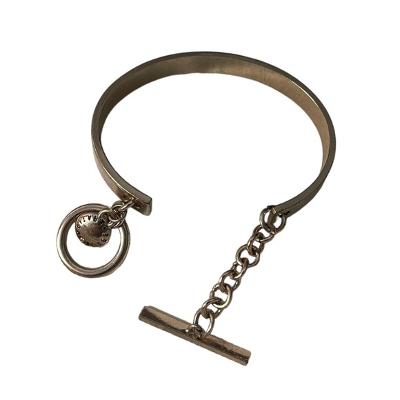 BCBGeneration Rose Gold-tone Rhinestone Happy Blessed Free Bangle Cuff Bracelet - Picture 4 of 10